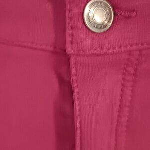 DENIM CO WOMEN'S SIZE 14 STRETCHY WINE COLOR PANTS EUC